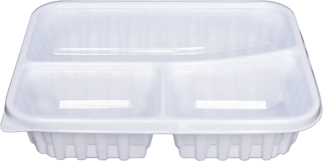 BANDEJA ADVANTY BRANCA 3 DIVISÕES COM TAMPA TRANSPARENTE