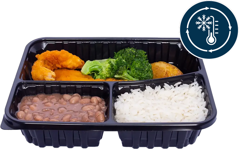 BANDEJA ADVANTY PRETA 3 DIVISÕES COM TAMPA TRANSPARENTE